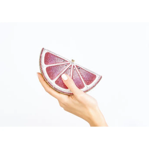 Judith Leiber Pink Lemon Slice - Judith Leiber Crystal Clutch - Luxury Evening Bag - Shop at Coveti
