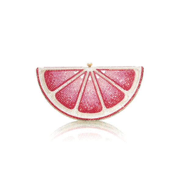 Judith Leiber Pink Lemon Slice - Judith Leiber Crystal Clutch - Luxury Evening Bag - Shop at Coveti