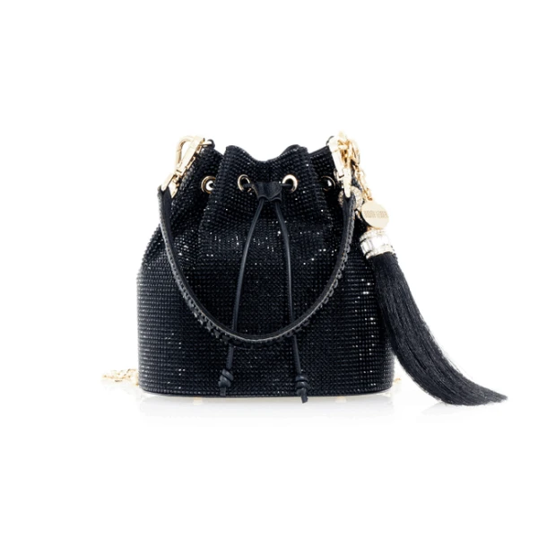 Judith Leiber Piper Bucket Black - Judith Leiber Crystal Clutch - Luxury Evening Bag - Shop at Coveti
