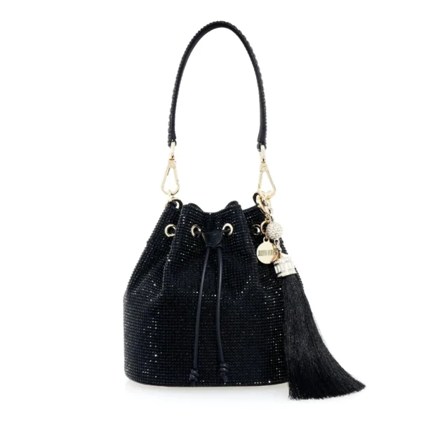 Judith Leiber Piper Bucket Black - Judith Leiber Crystal Clutch - Luxury Evening Bag - Shop at Coveti