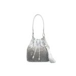 Judith Leiber Piper Bucket Caviar Gradient Platinum - Judith Leiber Crystal Clutch - Luxury Evening Bag - Shop at Coveti