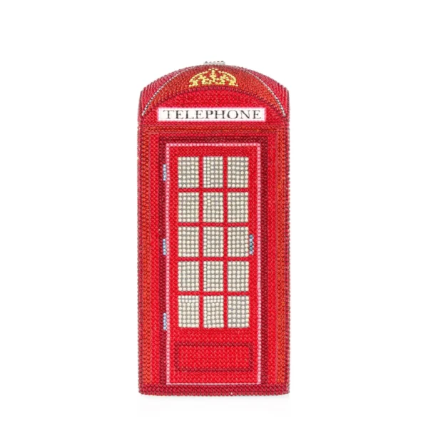 Judith Leiber Rectangle Dome London Call Red - Judith Leiber Crystal Clutch - Luxury Evening Bag - Shop at Coveti