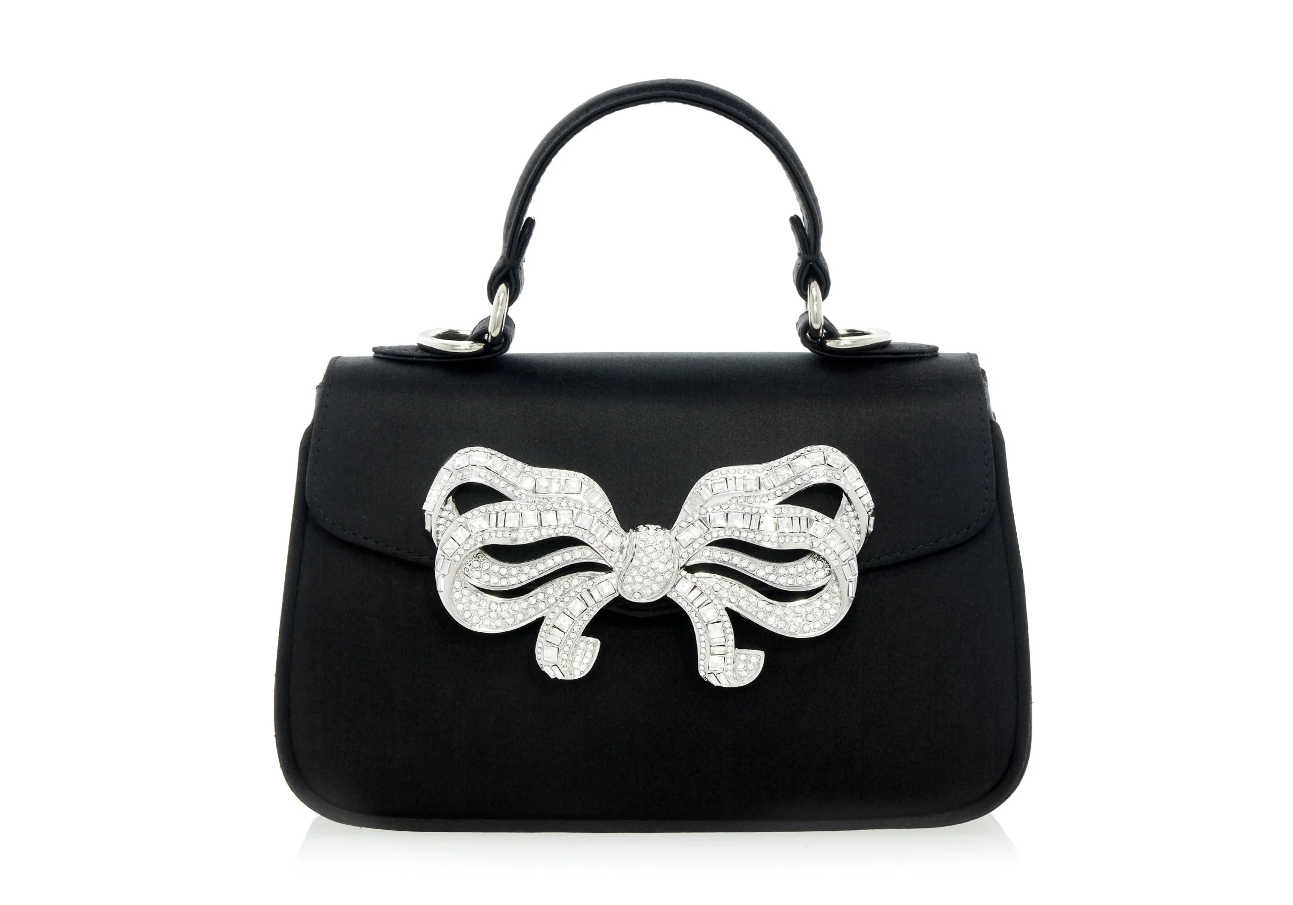Judith Leiber Satin Bow Top Handle Black - Judith Leiber Crystal Clutch - Luxury Evening Bag - Shop at Coveti Judith Leiber Satin Bow Top Handle Black - Judith Leiber Crystal Clutch - Luxury Evening Bag - Shop at Coveti