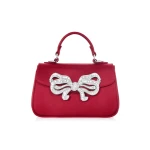 Judith Leiber Satin Bow Top Handle Crimson - Judith Leiber Crystal Clutch - Luxury Evening Bag - Shop at Coveti