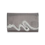 Judith Leiber Serpent Fizzoni Vegan Leather Gunmetal - Judith Leiber Crystal Clutch - Luxury Evening Bag - Shop at Coveti