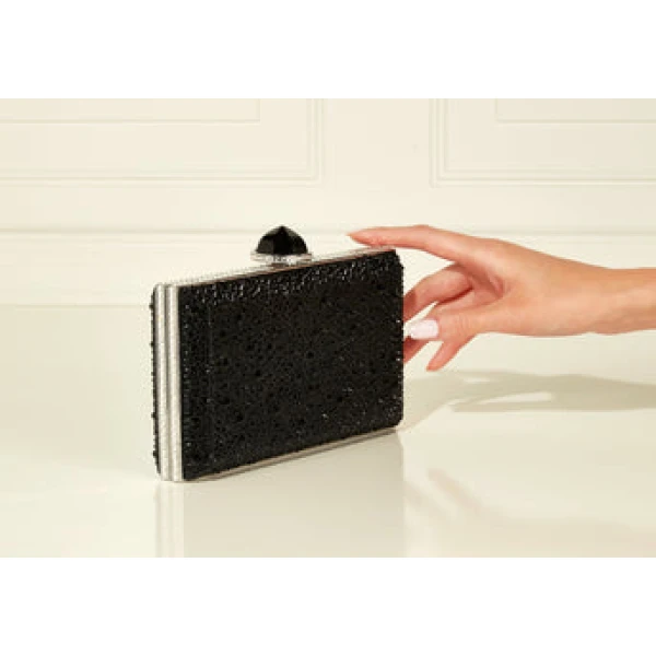 Judith Leiber Skylar Crystal Caviar Black - Judith Leiber Crystal Clutch - Luxury Evening Bag - Shop at Coveti