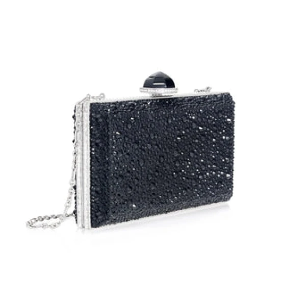 Judith Leiber Skylar Crystal Caviar Black - Judith Leiber Crystal Clutch - Luxury Evening Bag - Shop at Coveti