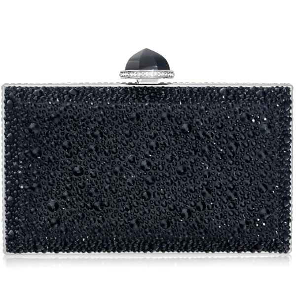 Judith Leiber Skylar Crystal Caviar Black - Judith Leiber Crystal Clutch - Luxury Evening Bag - Shop at Coveti