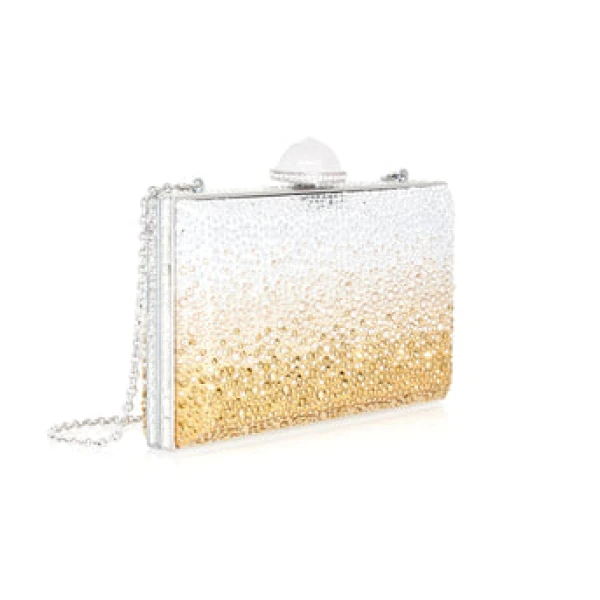 Judith Leiber Skylar Crystal Caviar Gradient Golden - Judith Leiber Crystal Clutch - Luxury Evening Bag - Shop at Coveti