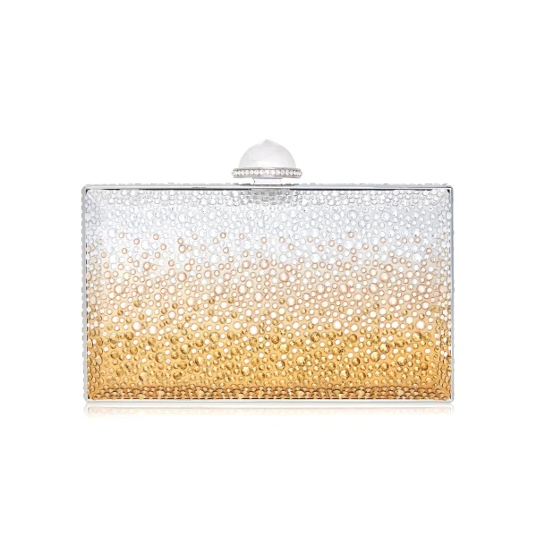 Judith Leiber Skylar Crystal Caviar Gradient Golden