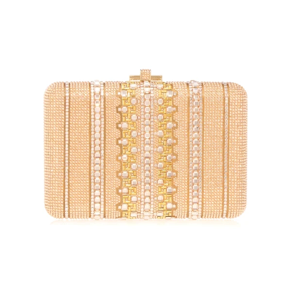 Judith Leiber Slim Slide Crystal Lattice Champagne