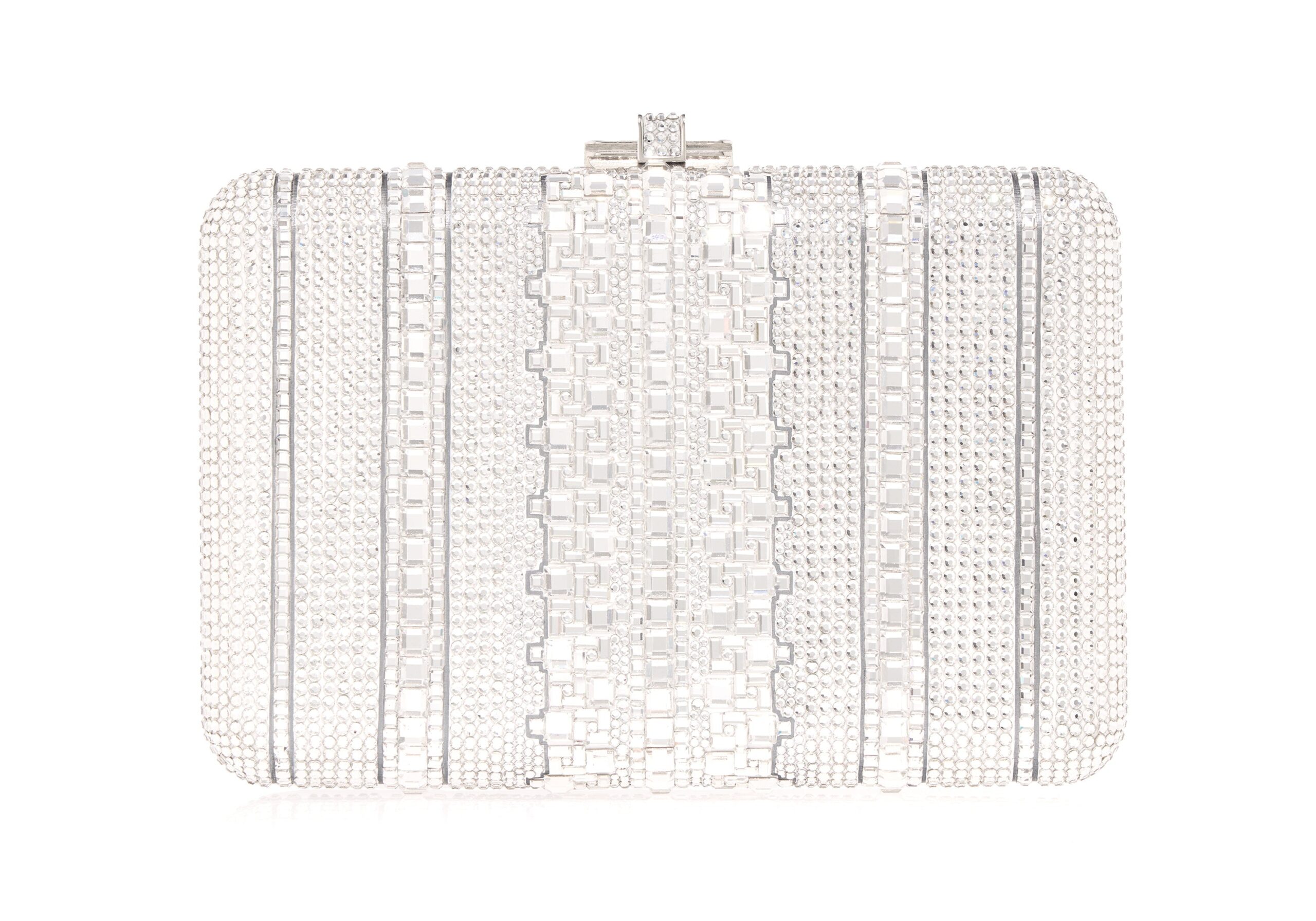 Judith Leiber Slim Slide Crystal Lattice Silver - Judith Leiber Crystal Clutch - Luxury Evening Bag - Shop at Coveti Judith Leiber Slim Slide Crystal Lattice Silver - Judith Leiber Crystal Clutch - Luxury Evening Bag - Shop at Coveti
