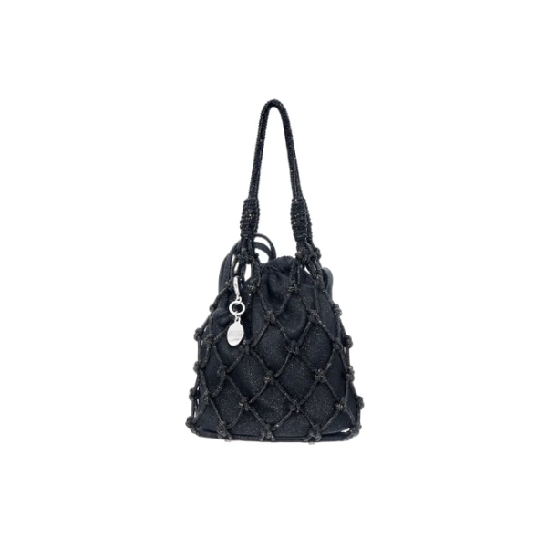 Judith Leiber Sparkle Net Pouch Black - Judith Leiber Crystal Clutch - Luxury Evening Bag - Shop at Coveti