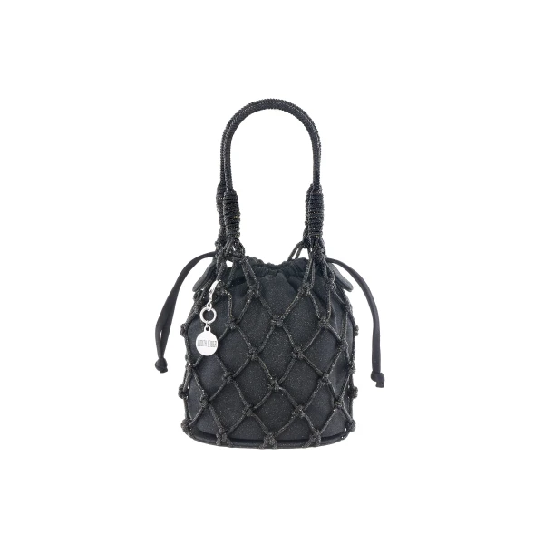 Judith Leiber Sparkle Net Pouch Black