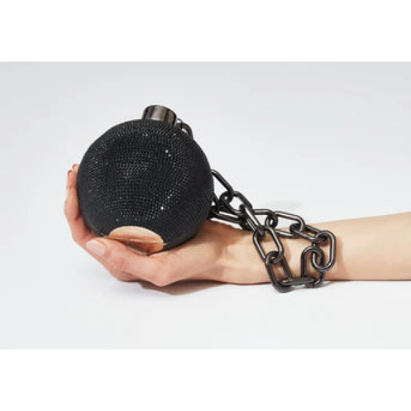 Judith Leiber Sphere Ball And Chain Black - Judith Leiber Crystal Clutch - Luxury Evening Bag - Shop at Coveti