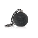 Judith Leiber Sphere Ball And Chain Black - Judith Leiber Crystal Clutch - Luxury Evening Bag - Shop at Coveti