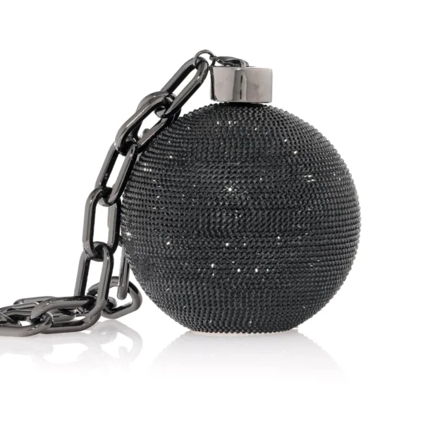 Judith Leiber Sphere Ball And Chain Black - Judith Leiber Crystal Clutch - Luxury Evening Bag - Shop at Coveti
