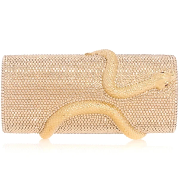Judith Leiber Spiral Snake Cylinder Prosecco - Judith Leiber Crystal Clutch - Luxury Evening Bag - Shop at Coveti