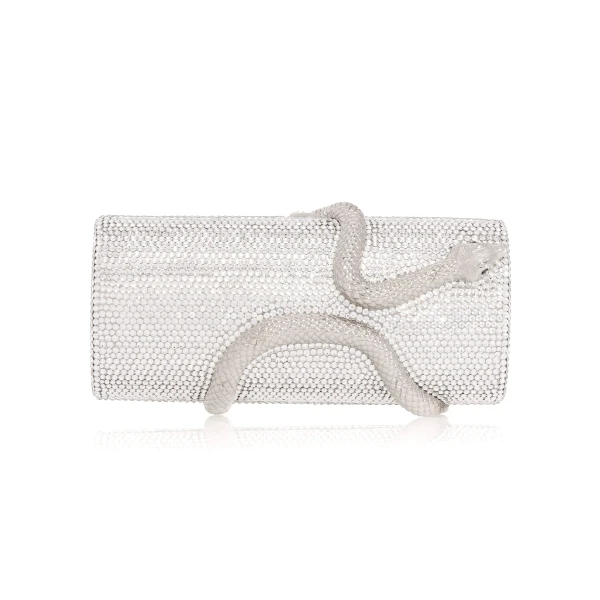 Judith Leiber Spiral Snake Cylinder Silver