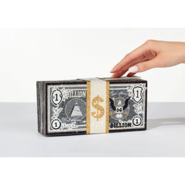 Judith Leiber Stack Of Cash Billions - Judith Leiber Designer Money Bag - Judith Leiber Crystal Clutch - Luxury Evening Bag - Shop at Coveti