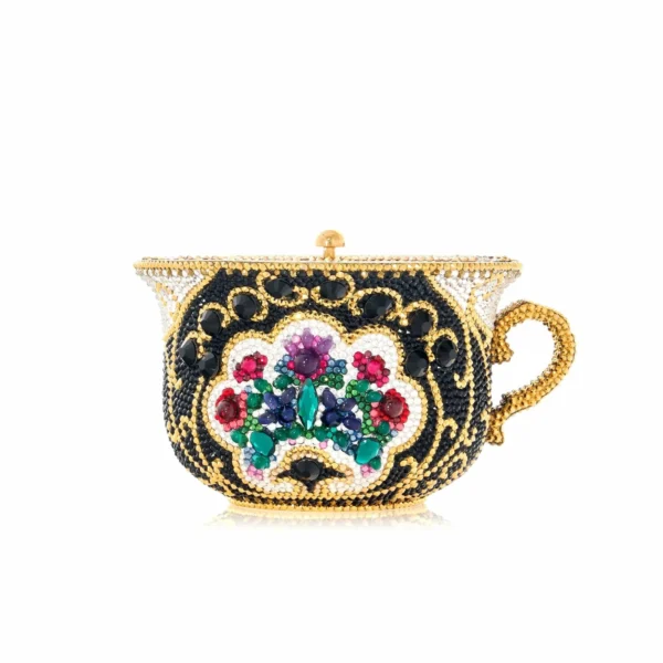 Judith Leiber Teacup Purse - Teacup Royal-Tea - Judith Leiber Crystal Clutch - Luxury Evening Bag - Shop at Coveti