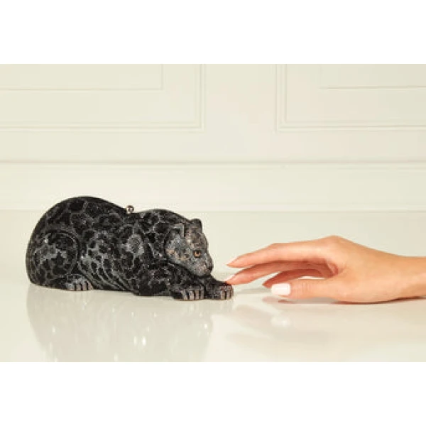 Judith Leiber Wildcat Black Jaguar - Judith Leiber Crystal Clutch - Luxury Evening Bag - Shop at Coveti