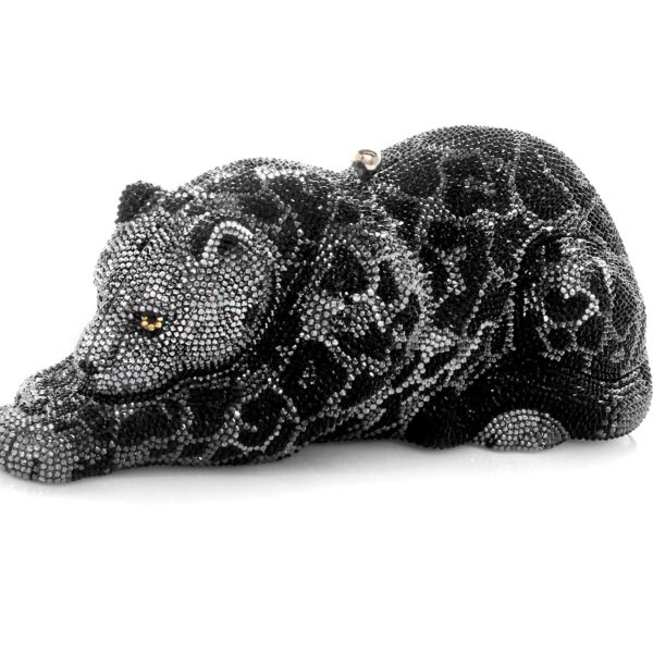 Judith Leiber Wildcat Black Jaguar - Judith Leiber Crystal Clutch - Luxury Evening Bag - Shop at Coveti