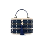 Judith Leiber Willow Crystal Woven Top Handle Navy - Judith Leiber Crystal Clutch - Luxury Evening Bag - Shop at Coveti