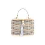 Judith Leiber Willow Crystal Woven Top Handle Silver - Judith Leiber Crystal Clutch - Luxury Evening Bag - Shop at Coveti