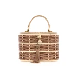 Judith Leiber Willow Crystal Woven Top Handle Topaz - Judith Leiber Crystal Clutch - Luxury Evening Bag - Shop at Coveti