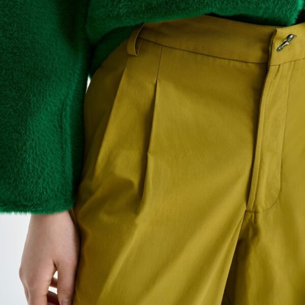 Essentiel Antwerp Khaki tapered-leg pants - Essentiel Antwerp Pants - Colorful Belgian Design - Shop at Coveti