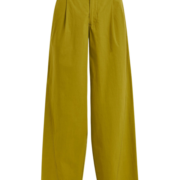 Essentiel Antwerp Khaki tapered-leg pants - Essentiel Antwerp Pants - Colorful Belgian Design - Shop at Coveti