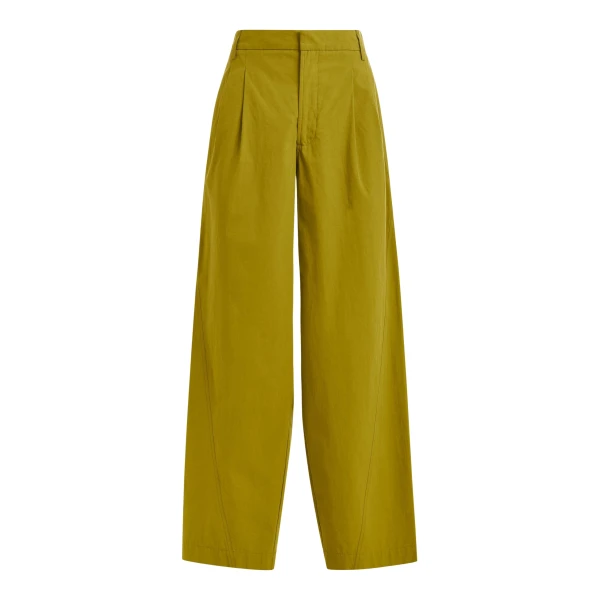 Essentiel Antwerp Khaki tapered-leg pants - Essentiel Antwerp Pants - Colorful Belgian Design - Shop at Coveti