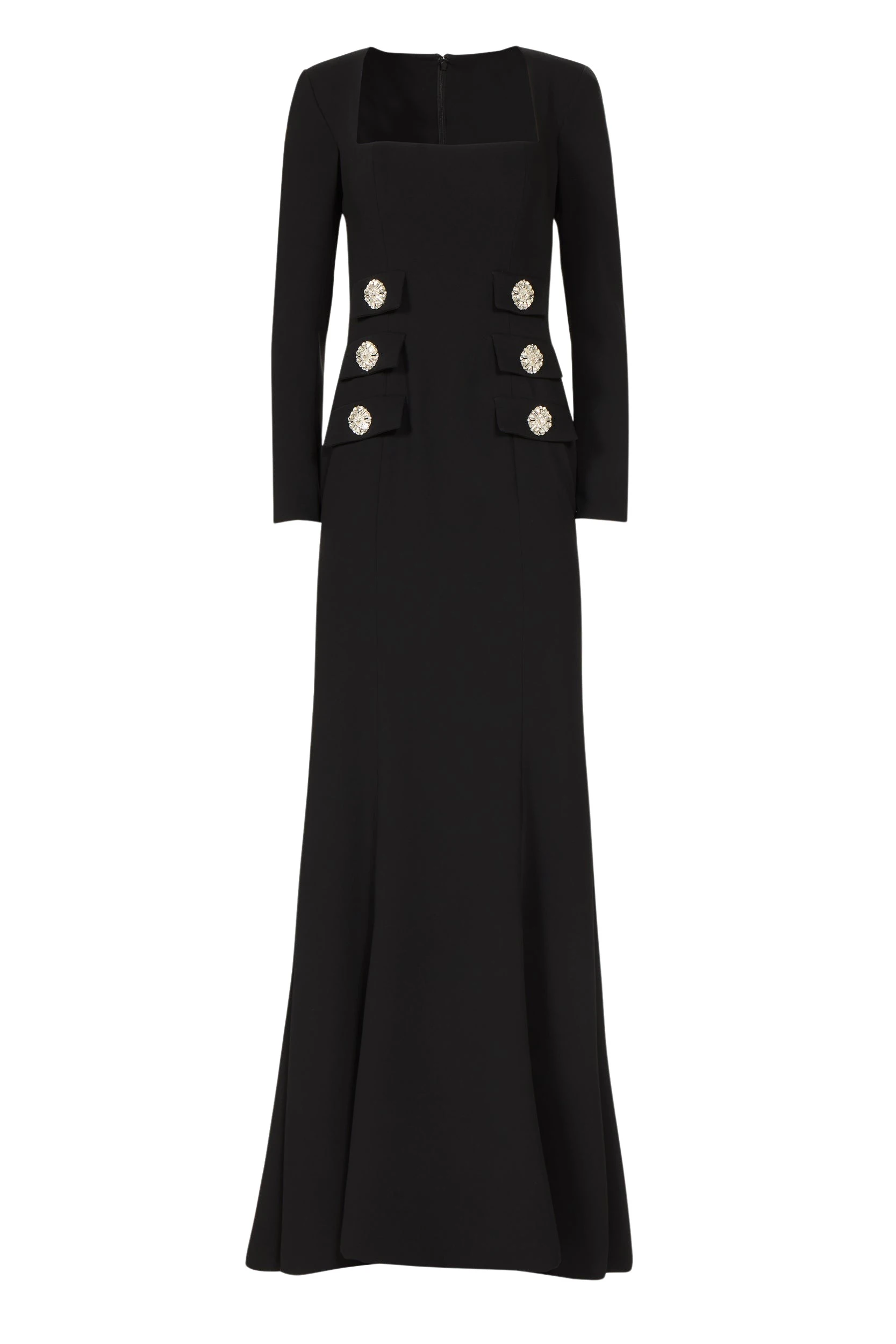 Kienna-Crepe-Square-Neck-Gown-Costarellos-Dresses31613_nobg Costarellos Dresses - Romantic Greek Lace - Shop at Coveti