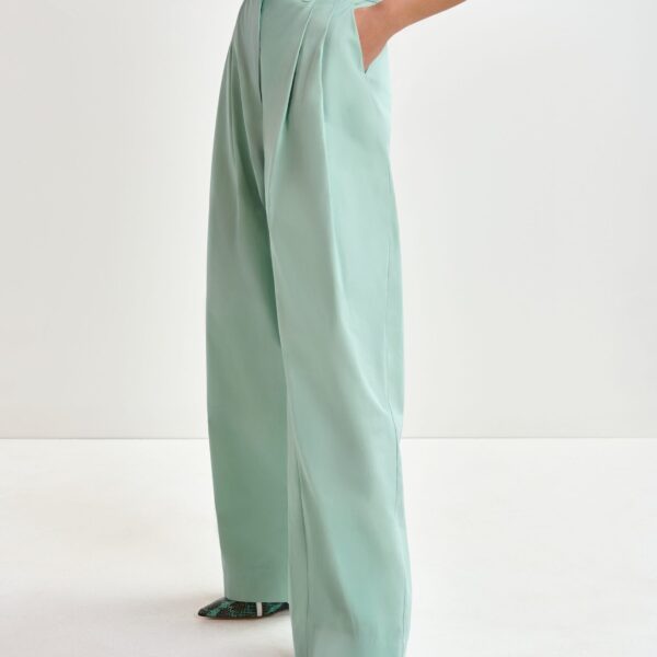 Essentiel Antwerp Light blue cotton wide-leg pants - Essentiel Antwerp Pants - Colorful Belgian Design - Shop at Coveti