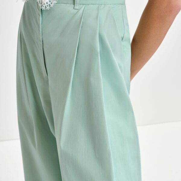 Essentiel Antwerp Light blue cotton wide-leg pants - Essentiel Antwerp Pants - Colorful Belgian Design - Shop at Coveti