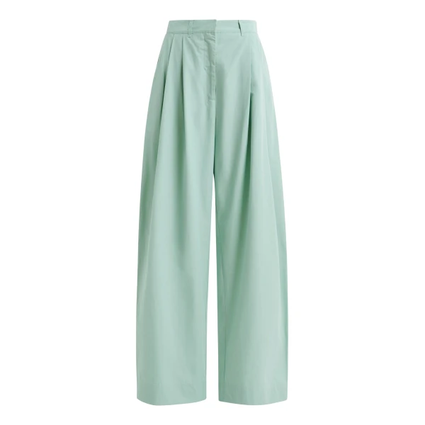 Essentiel Antwerp Light blue cotton wide-leg pants - Essentiel Antwerp Pants - Colorful Belgian Design - Shop at Coveti