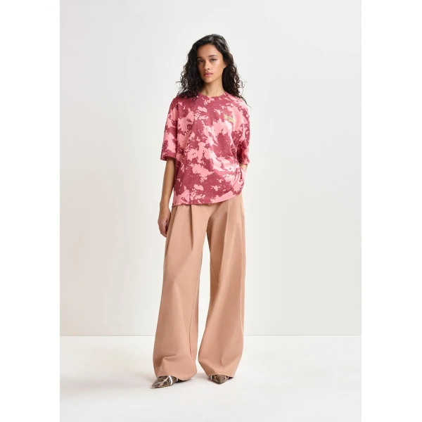 Essentiel Antwerp Light brown cotton wide-leg pants, view 2