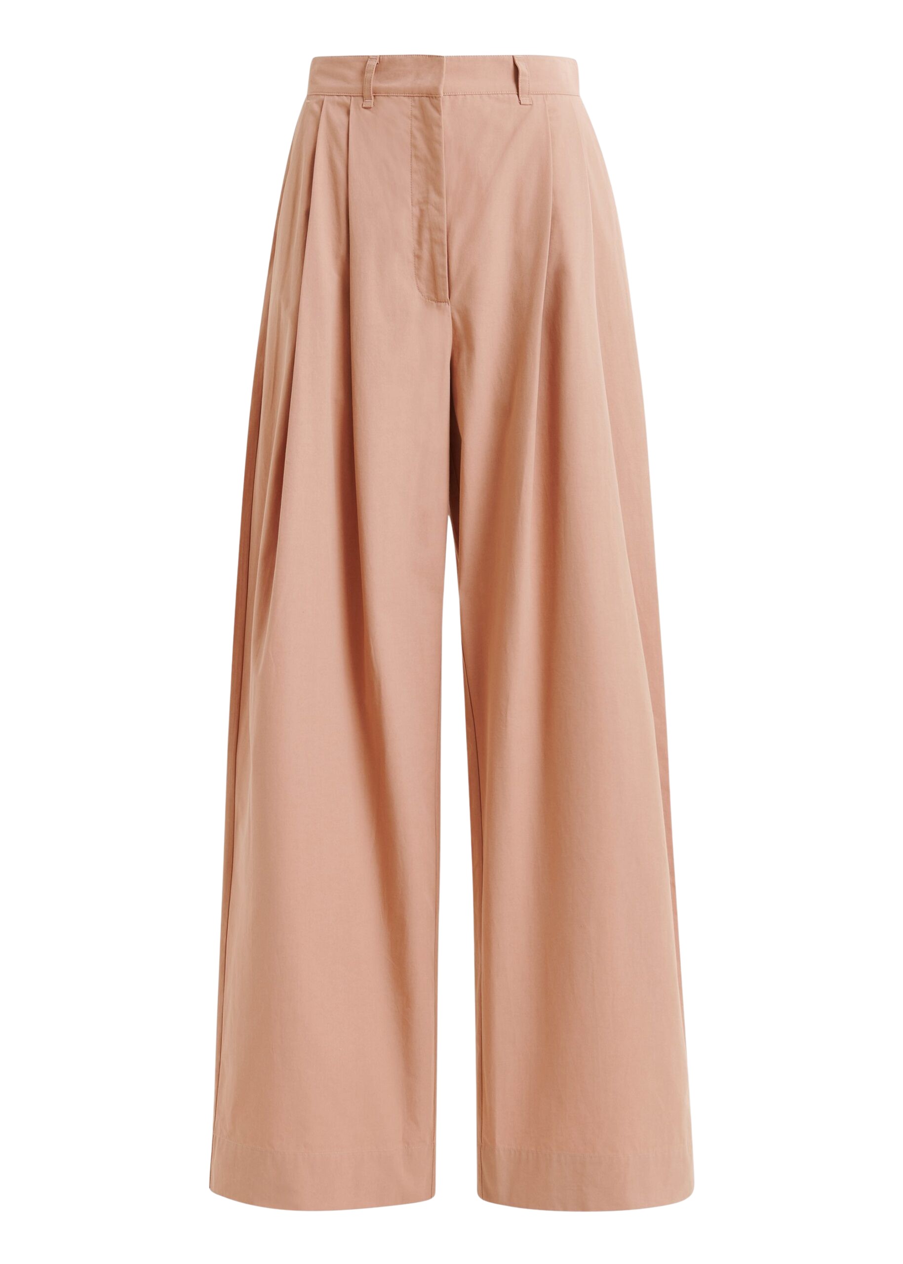 Essentiel Antwerp Light brown cotton wide-leg pants