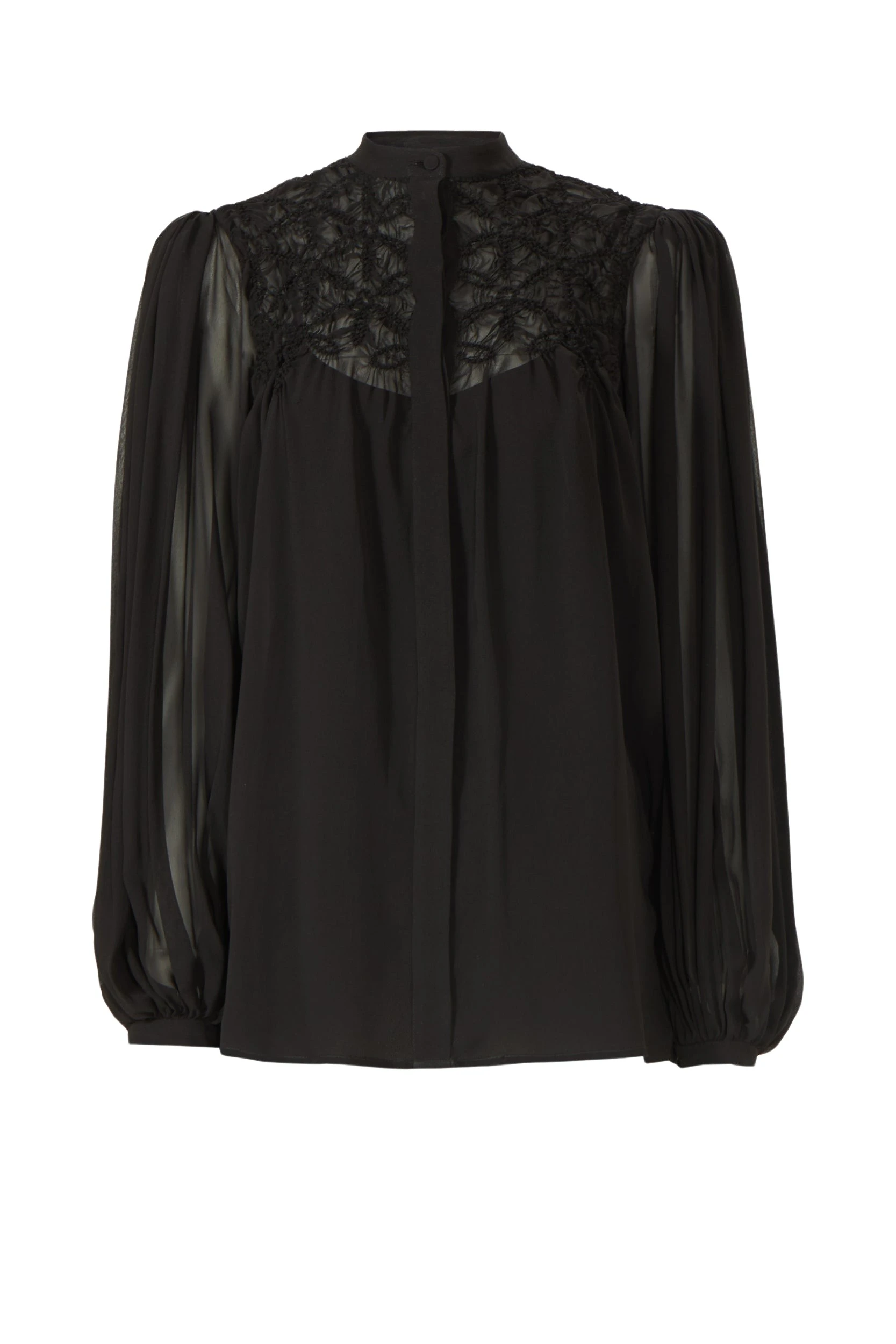 Lorcan-Silk-Georgette-Smocked-Blouse-Costarellos-Tops82808_nobg Costarellos Tops - Romantic Greek Lace - Shop at Coveti