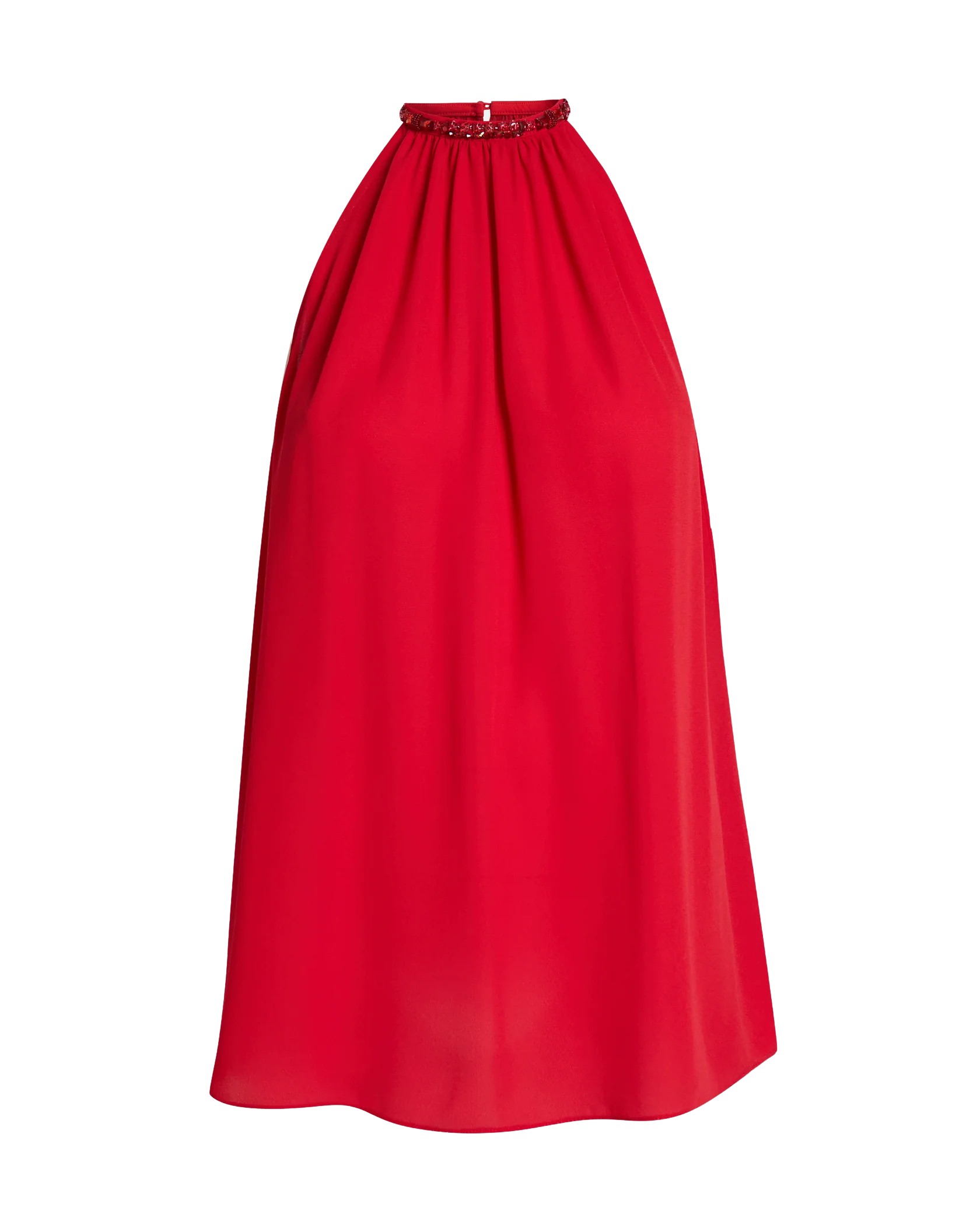 Safiyaa Lunetta Top in Azalea Red with Multi-reds - Safiyaa Tops - Heavy Crepe Cape Gown - Shop at Coveti