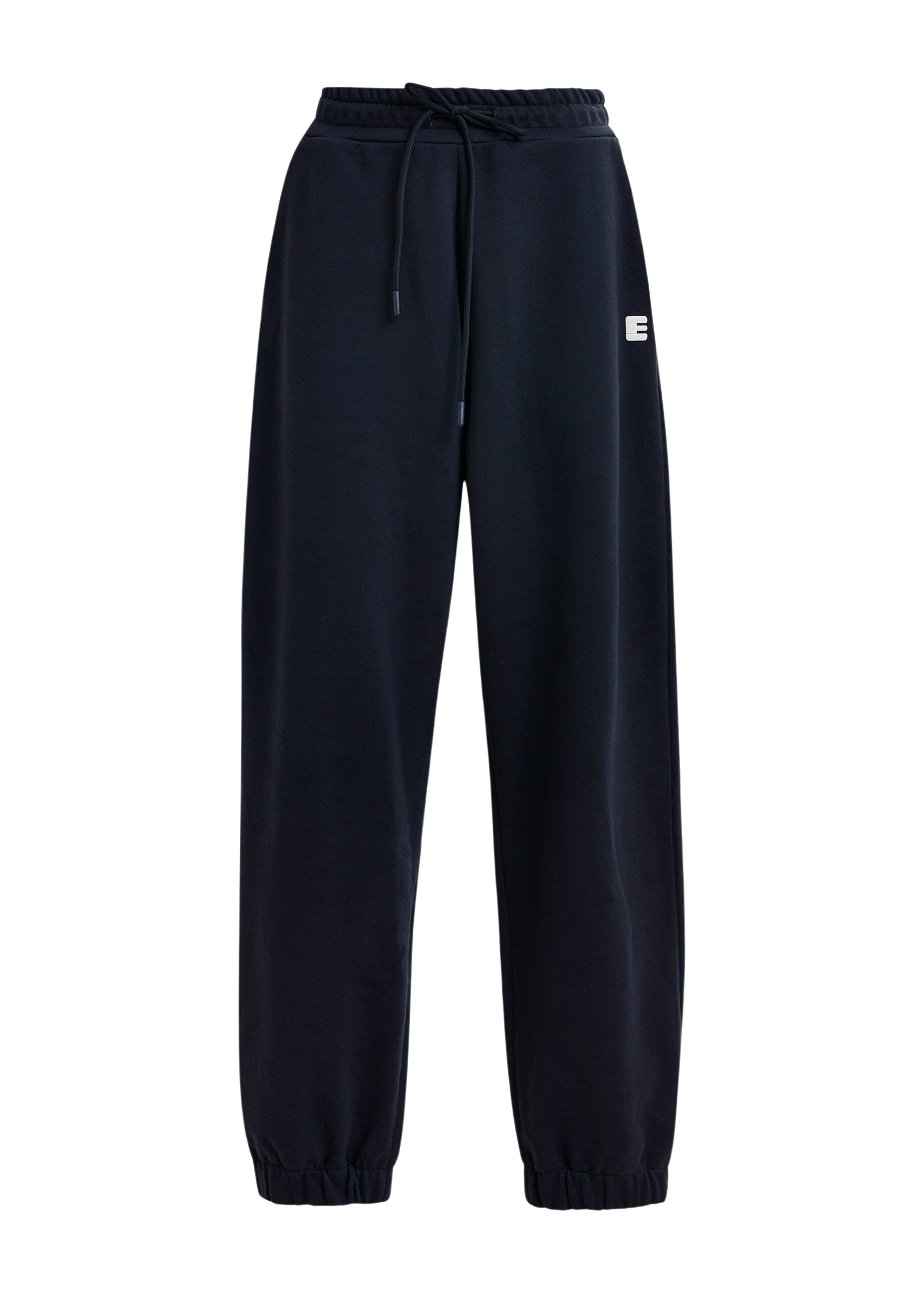 Essentiel Antwerp Navy cotton sweatpants with E-shaped embroidery