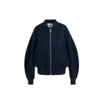Essentiel Antwerp Navy oversized wool bomber jacket - Essentiel Antwerp Jackets - Colorful Belgian Design - Shop at Coveti