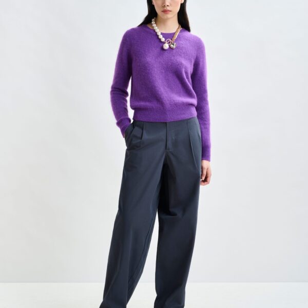 Essentiel Antwerp Navy tapered-leg pants - Essentiel Antwerp Pants - Colorful Belgian Design - Shop at Coveti