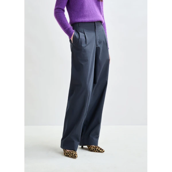 Essentiel Antwerp Navy tapered-leg pants, view 3
