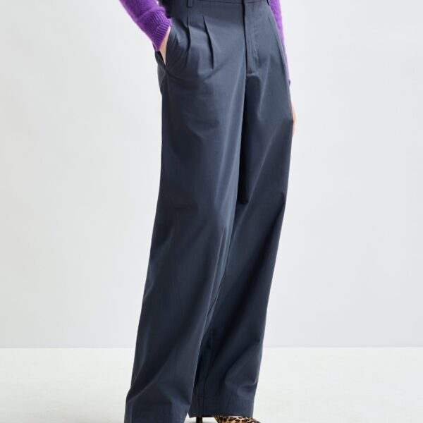 Essentiel Antwerp Navy tapered-leg pants - Essentiel Antwerp Pants - Colorful Belgian Design - Shop at Coveti