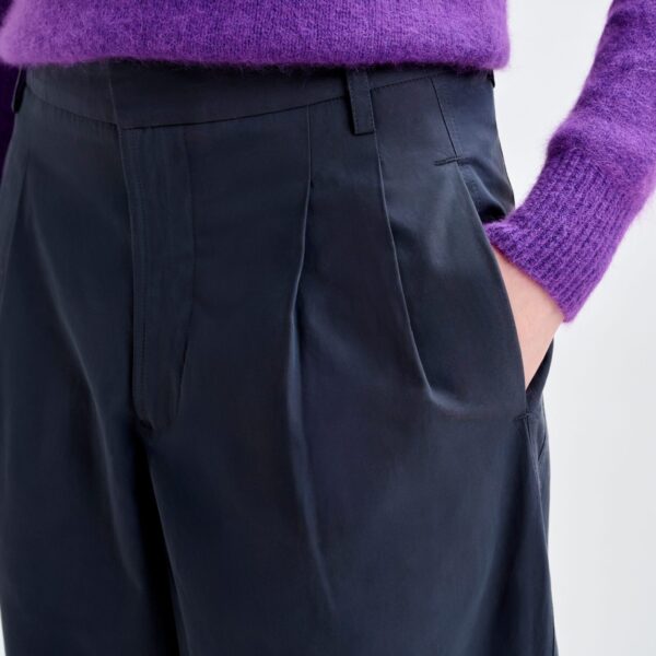 Essentiel Antwerp Navy tapered-leg pants - Essentiel Antwerp Pants - Colorful Belgian Design - Shop at Coveti