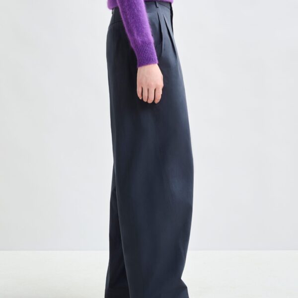 Essentiel Antwerp Navy tapered-leg pants - Essentiel Antwerp Pants - Colorful Belgian Design - Shop at Coveti