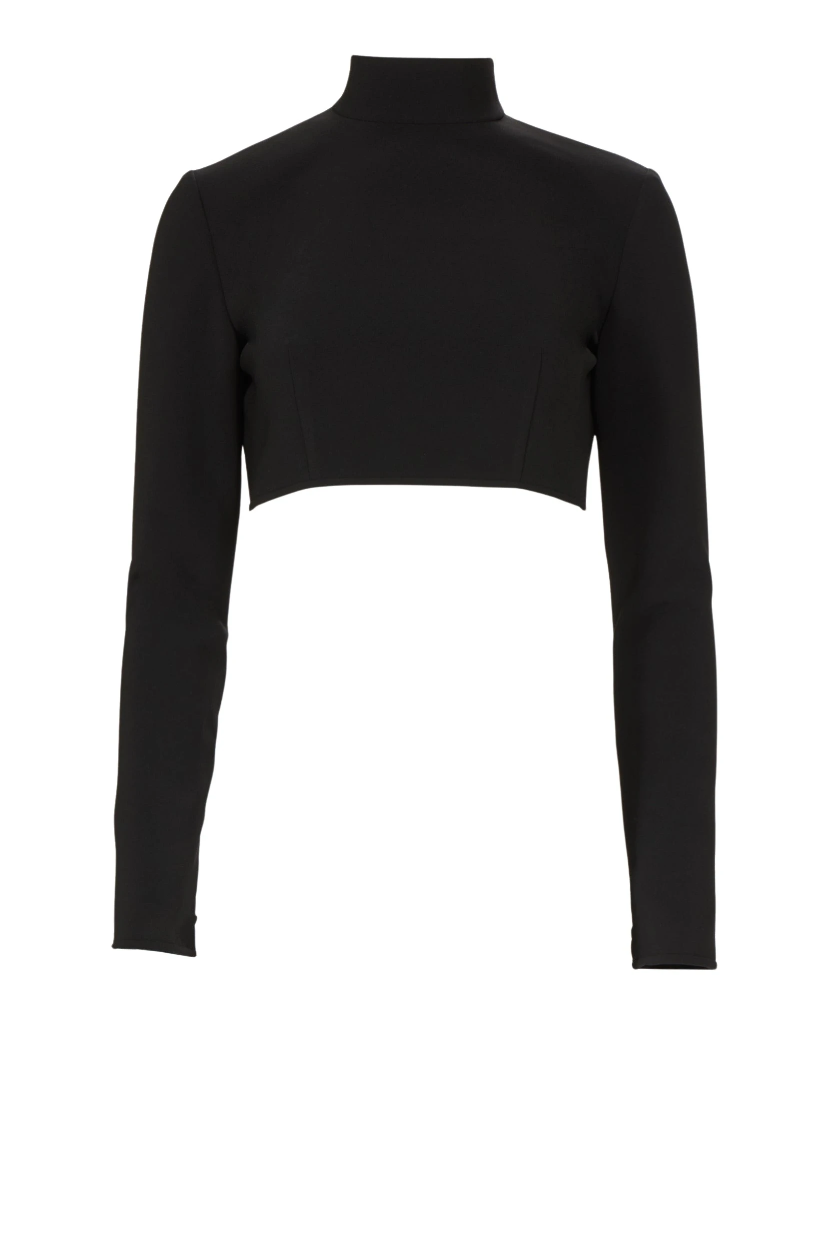 Nelle-Crepe-Cropped-Turtleneck-Top-Costarellos-Tops83178_nobg Costarellos Tops - Romantic Greek Lace - Shop at Coveti