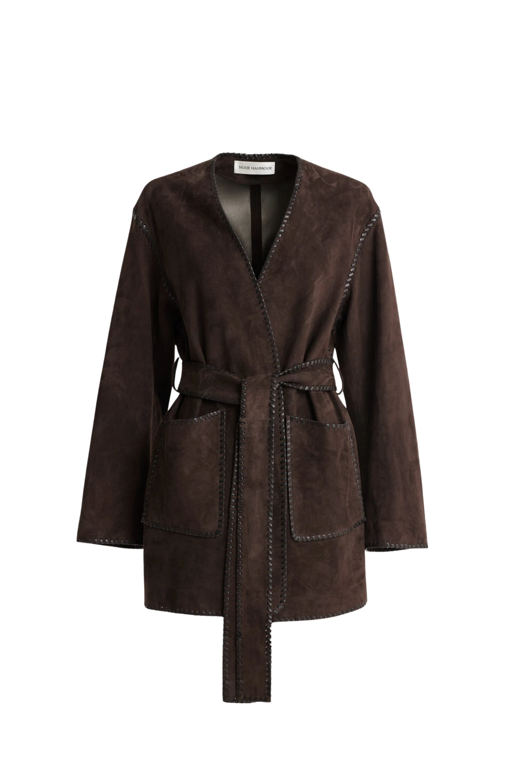 Nour-Hammour-Anika-Velvety-Suede-Wrap-scaled38352_nobg Nour Hammour Jackets Color | Anika Velvety Suede Wrap luxury leather Jackets from Coveti